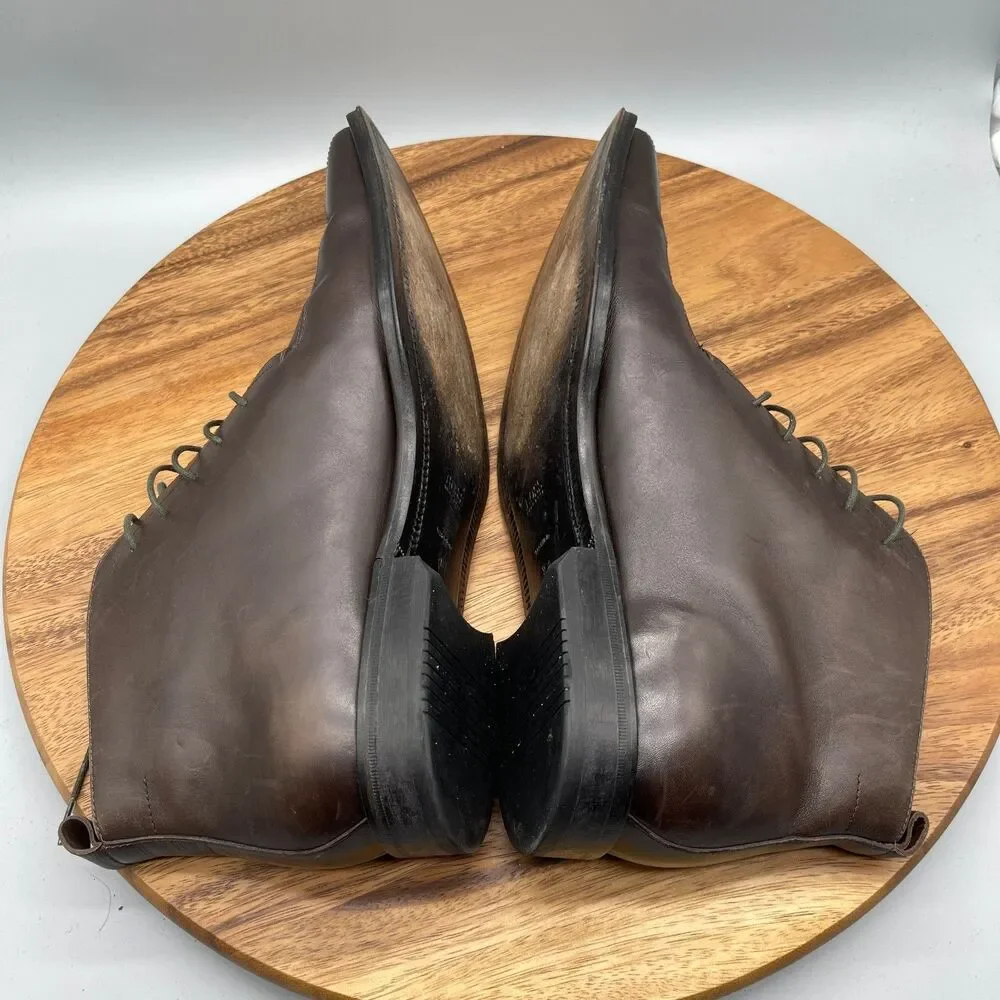 Hugo Boss Boots Mens Size 9 Brown Leather Ankle Walking Chelsea Dress Shoes